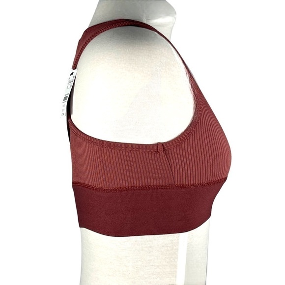 Topshop sports bra crop pullover 39N Racerback Wide Band Rib burgundy size 0-2 - Picture 3 of 14